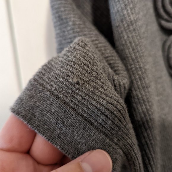 Anthropologie Knitted & Knotted Grey Ruffled Sweater - Picture 9 of 13